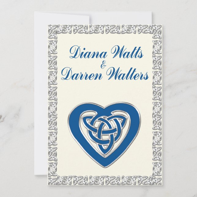Faire-part de mariage de coeur celtique 2 (Devant)