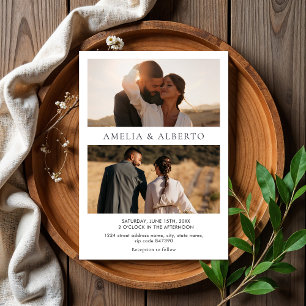 Faire-part de mariage de collage photo moderne