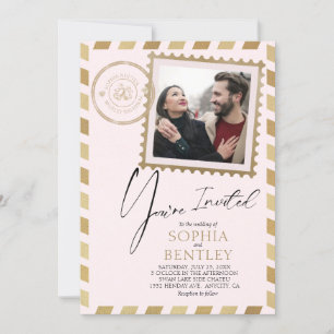Faire-part de mariage de conception d'Airmail