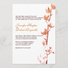 Faire-part de mariage de coton floral