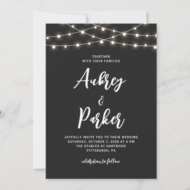 Faire-part de mariage DE COULEUR ÉDITABLE (Devant)