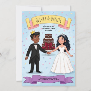 Faire-Part de Mariage de Couple Mignon de Dessin A