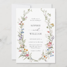 Faire-part de mariage de couronne Fleur sauvage Bo