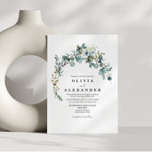 Faire-part de mariage de couronne verte