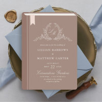 Faire-part de mariage de couverture du livre monog
