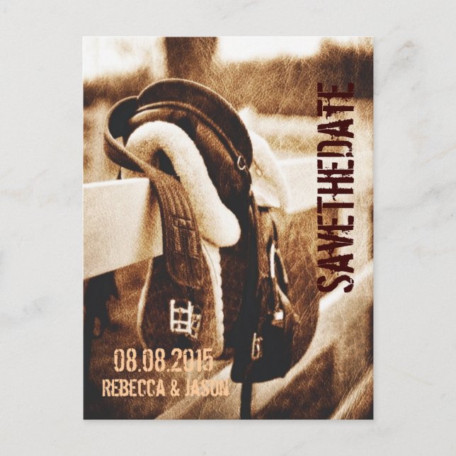 Faire-part de mariage de cow-boy western rustique  (Devant)