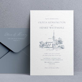 Faire-part de mariage de croquis du site de l'égli