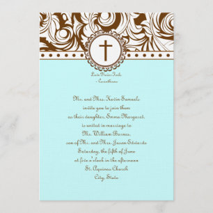 Faire-part de mariage de cru de brun bleu