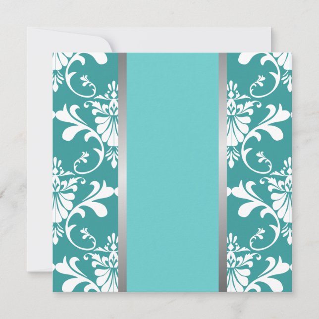 Faire-part de mariage de damassé et de ruban (Devant)