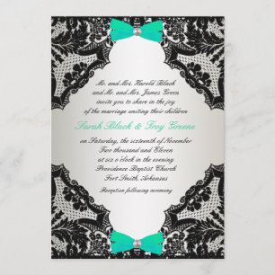 Faire-part de mariage de dentelle rouge, blanche e