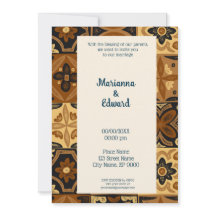 Faire-part de mariage de design Talavera mexicain