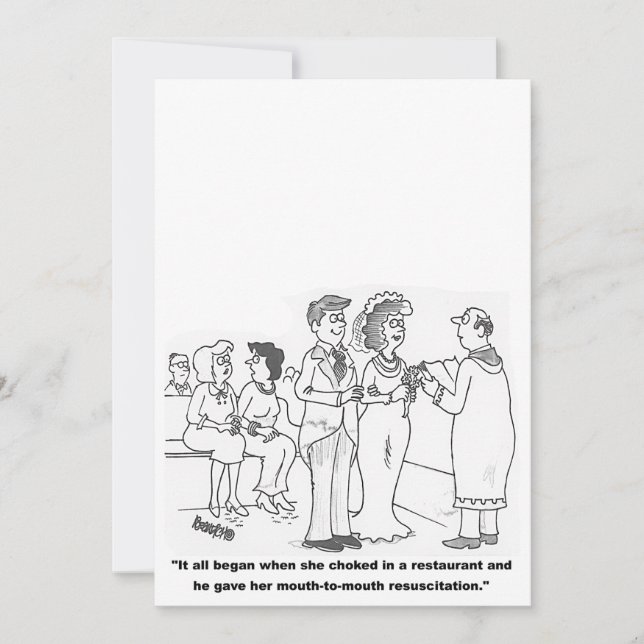 Faire-part de mariage de dessin personnalisable (Devant)