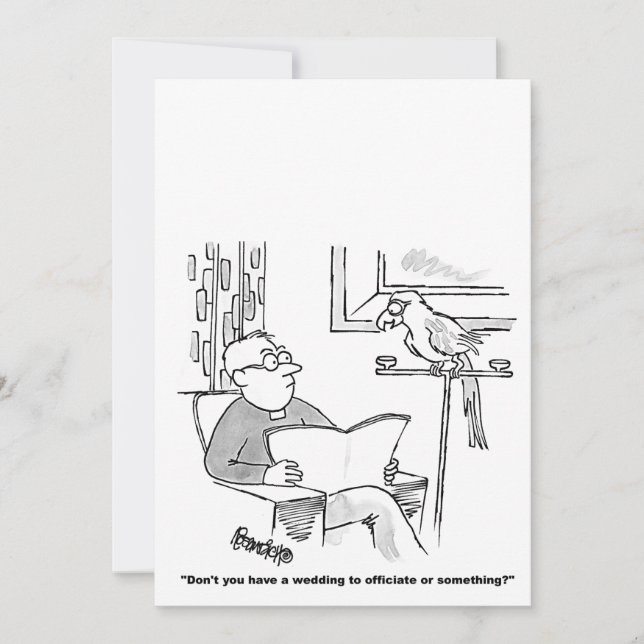 Faire-part de mariage de dessin personnalisé (Devant)