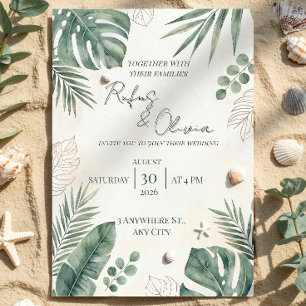 Faire-part de mariage de destination tropicale F