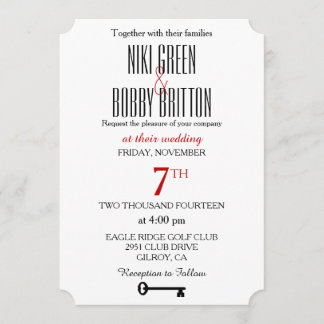 Faire-part de mariage de fausse clé