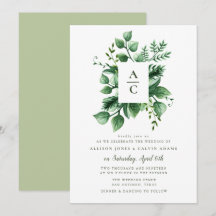 Faire-part de mariage de feuillage d'été