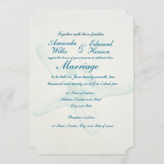 Faire-part de mariage de filigrane bleu Starfish
