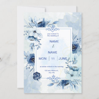 Faire-part de mariage de fleurs d'aquarelle