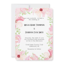 Faire-part de mariage de fleurs d'aquarelle modern