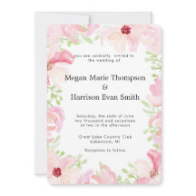Faire-part de mariage de fleurs d'aquarelle modern