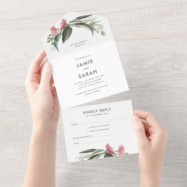 Faire-part de mariage de fleurs de gomme amérindie (Déchirure)