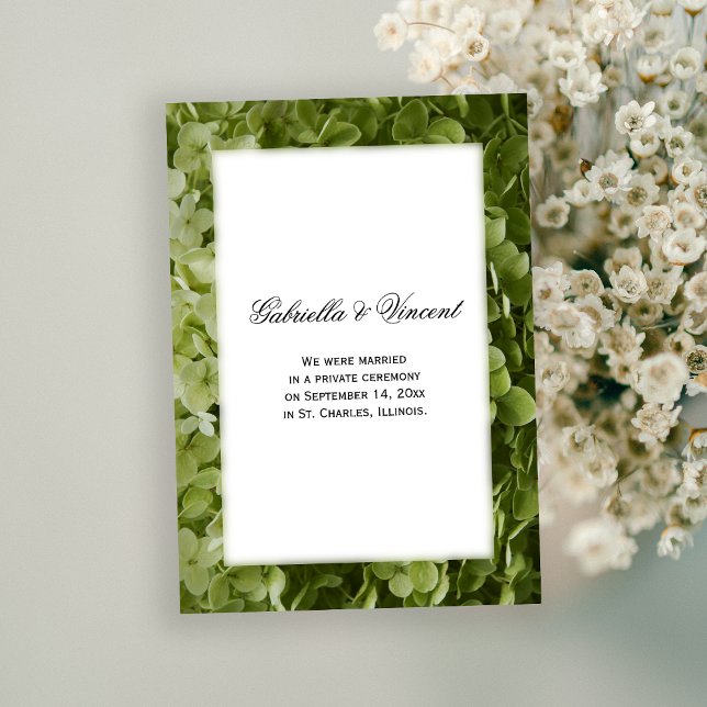Faire-part de mariage de fleurs d'Hydrangea vertes (Créateur téléchargé)