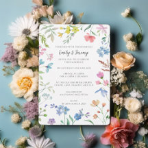 Faire-part de mariage de fleurs printanières