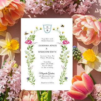 Faire-part de mariage de fleurs printanières