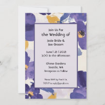 Faire-part de mariage de fleurs violettes gras