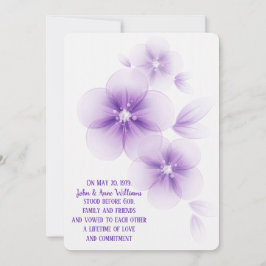 Faire-part de mariage de fleurs violettes pures
