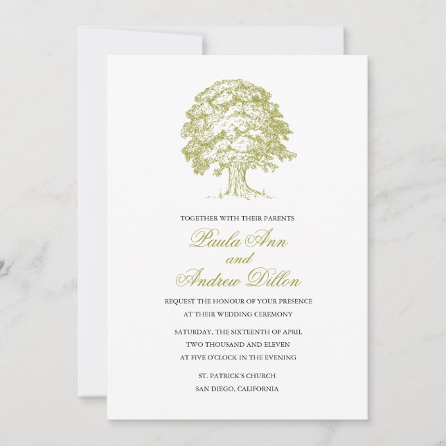 Faire-part de mariage de forêt (Devant)