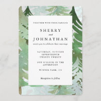 Faire-part de mariage de forêt d'aquarelle