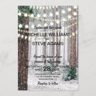Faire-part de mariage de forêt d'hiver de Milou
