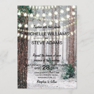 Faire-part de mariage de forêt d'hiver de Milou