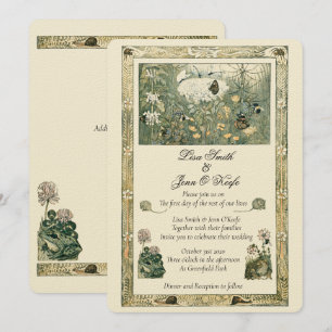 Faire-part de mariage de forêt vintage Storybook