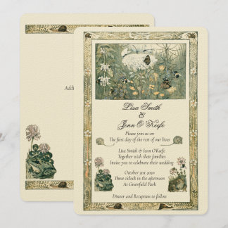 Faire-part de mariage de forêt vintage Storybook