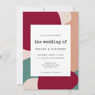 Faire-part de mariage de formes abstraites moderne