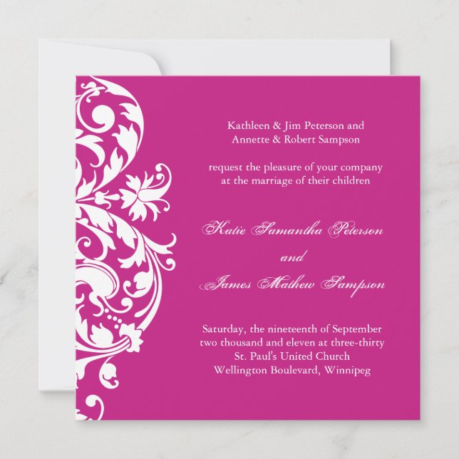 Faire-part de mariage de Fuschia (Devant)