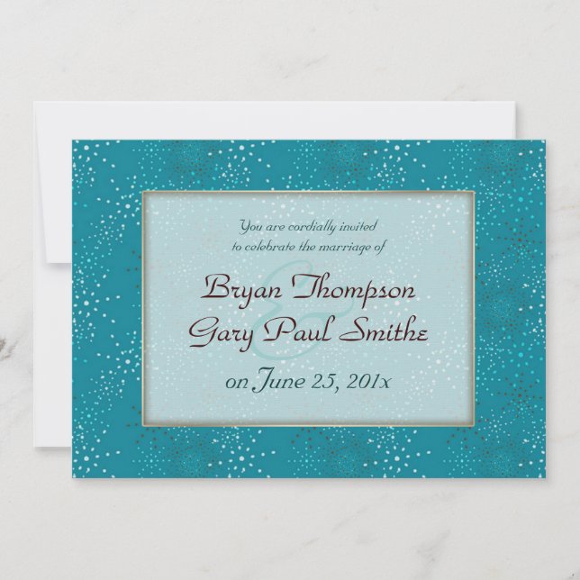 Faire-part de mariage de Galaxie Turquoise (Devant)