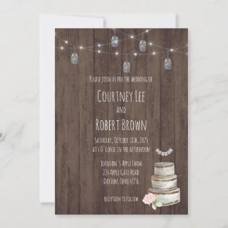 Faire-part de mariage de gâteau Mariage rustique J
