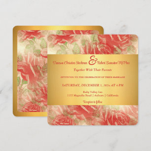 Faire-part de mariage de Gold et Rose