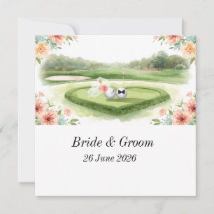 Faire-part de mariage de golfeur avec balle de gol