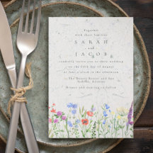 Faire-part de mariage de jardin bohème aux fleurs