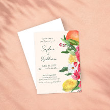 Faire-part de mariage de jardin de citrons roses m