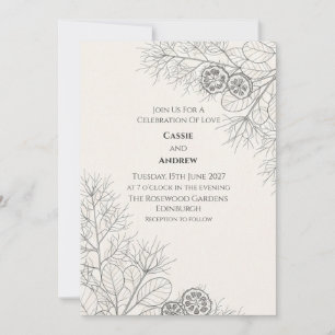 Faire-part de mariage de jardin en Chinoiserie ble