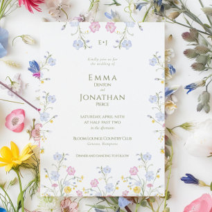 Faire-part de mariage de jardin fleuri sauvage de
