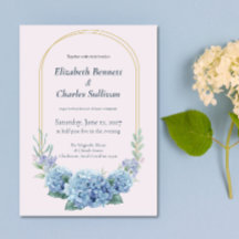 Faire-part de mariage de jardin Hydrangea Bleu