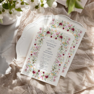 Faire-part de mariage de jardin luxueux de printem