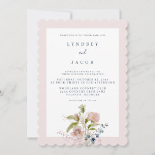 Faire-part de mariage de jardin rose Dusty