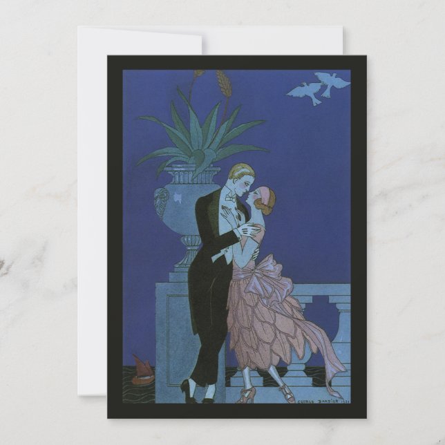 Faire-part de mariage de jeunes mariés Art Déco Vi (Devant)